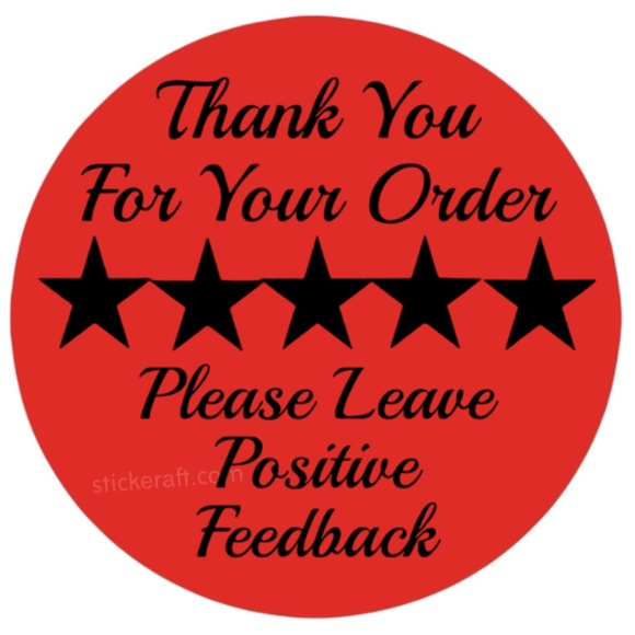 Thank You Stickers Positive Feedback Labels 5 Star Review Packaging - Picture 9 of 15